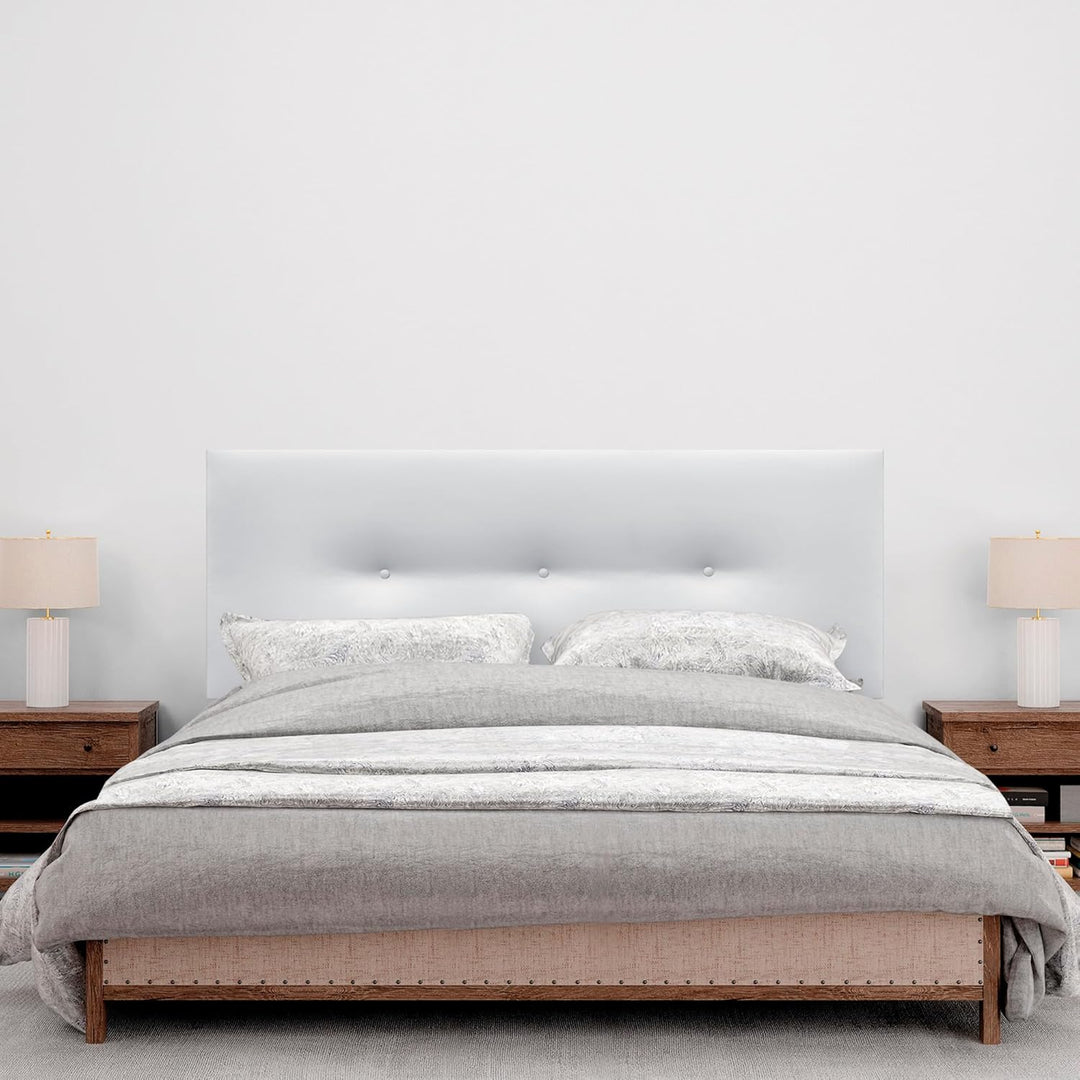 DHOME Kunstleder oder Acualine Stoff Kopfteil einfarbig mit Knöpfen gepolstert HIGH Range Luxus Bett