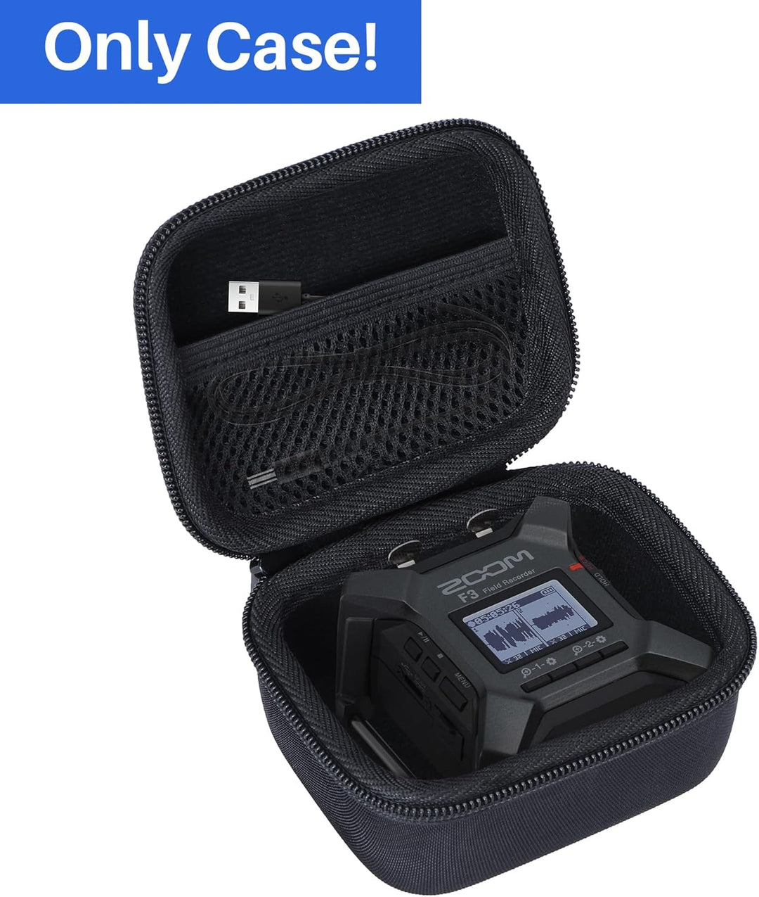 Hart Schutz Hülle Etui Tasche für Zoom F3 – 2-Spur-Broadcast-Field-Recorder Schwarz Etui 11.7 x 9.4