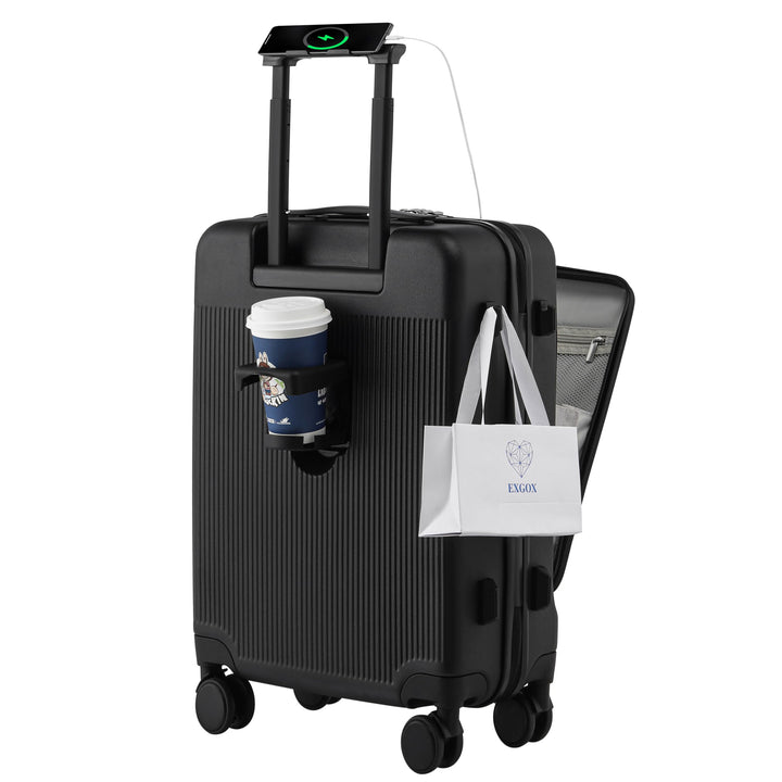 Handgepäckkoffer 20 Zoll mit Laptopfach, Leichte Koffer Hartschale und TSA-Schloss, Kabinengepäck mi