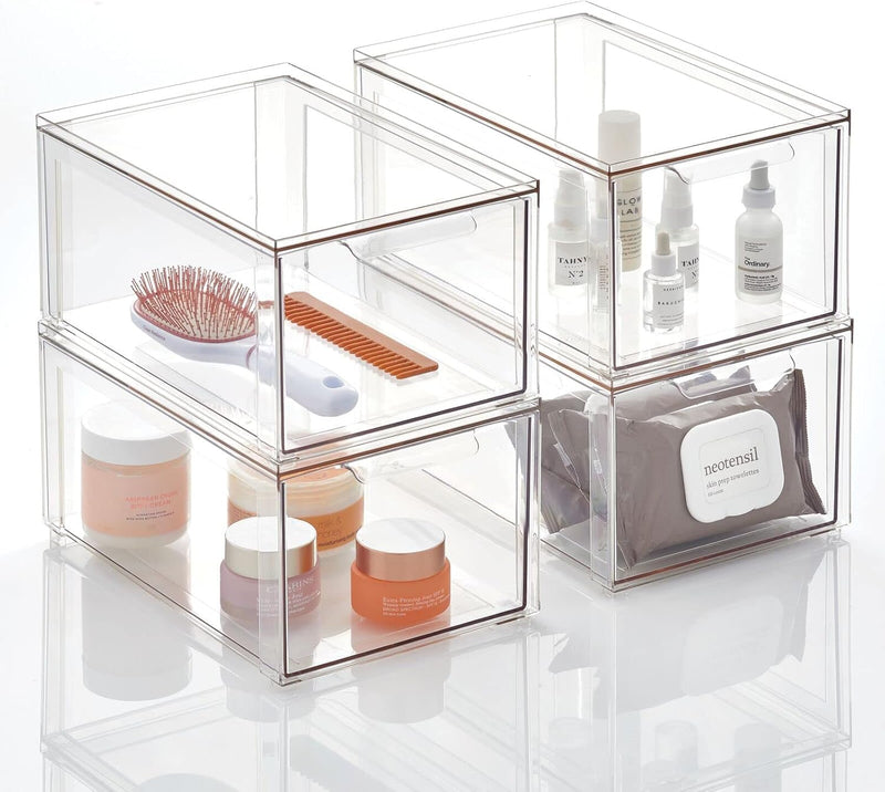 mDesign Aufbewahrungsbox für das Badezimmer – stapelbarer Make-up Organizer aus Kunststoff – praktis