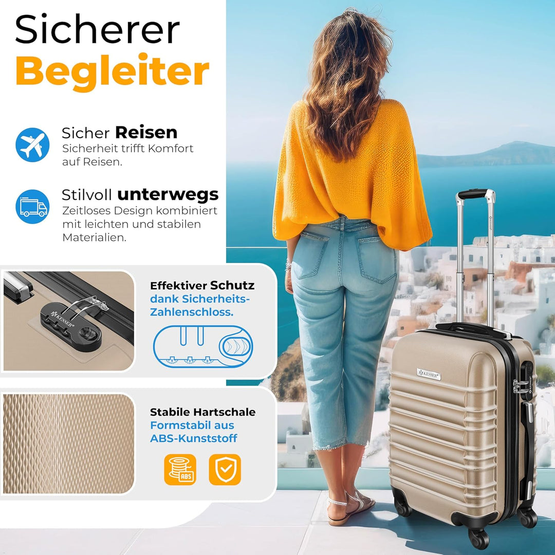 KESSER® 4tlg. Hartschalenkofferset Hartschalenkoffer Reisekoffer Set Reisekofferset Trolley Koffer I