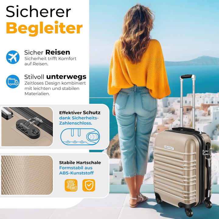 KESSER® 3tlg. Hartschalenkofferset Hard Shell Basic Hartschalenkoffer Trolley Koffer Reisekoffer Rei