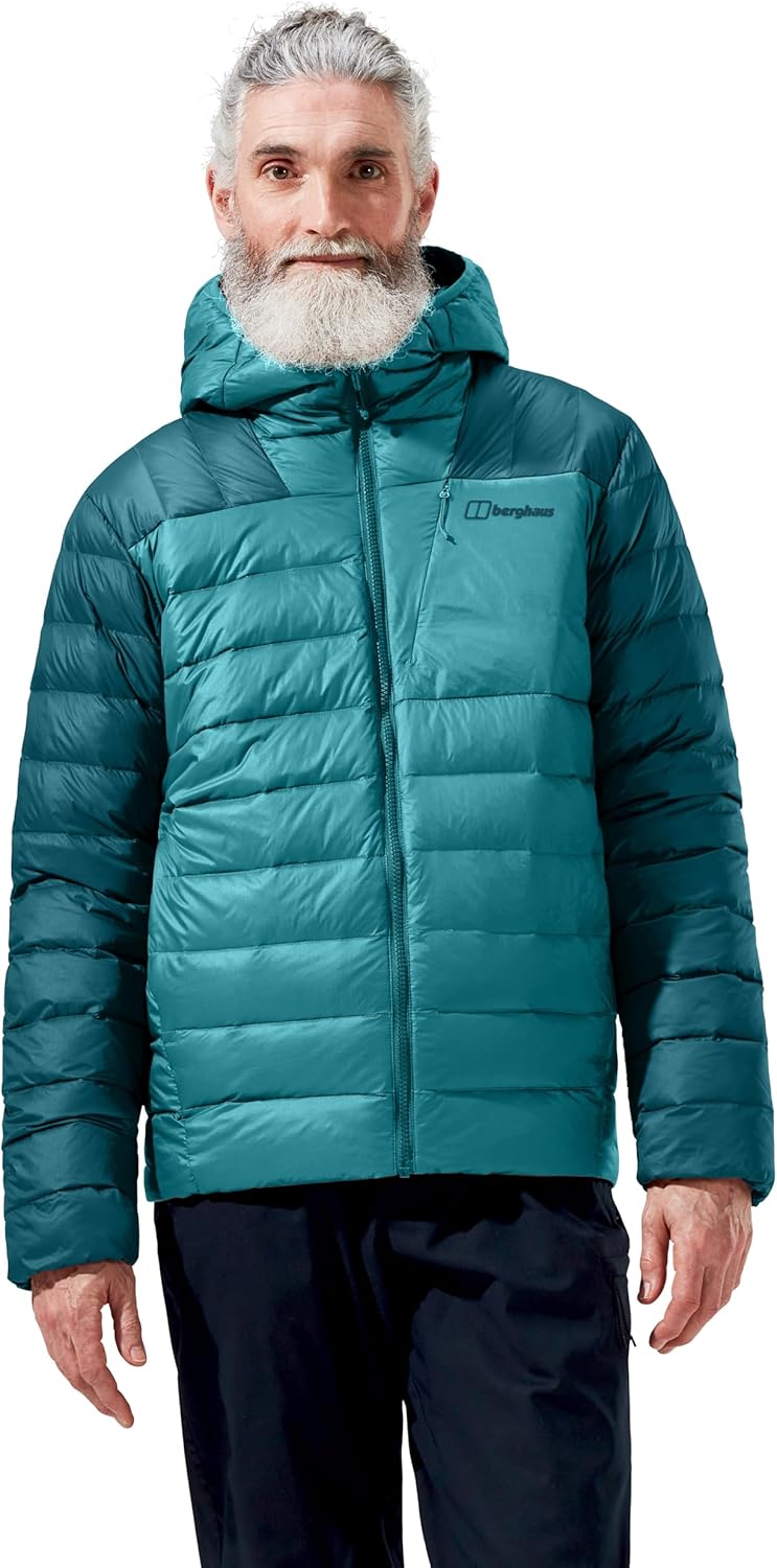 Berghaus Herren Silksworth Hooded Down Insulated Jacket XL Dschungel-Jewel/Deep Ocean, XL Dschungel-