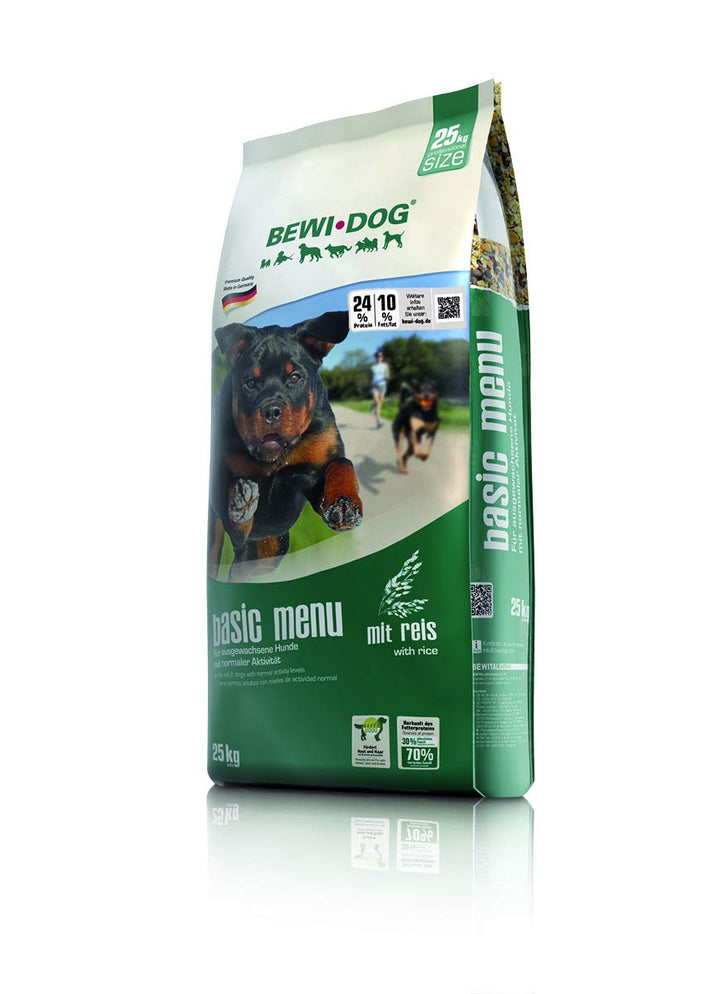BEWI DOG Basic Menue [25 kg] Hundefutter | Trockenfutter für normal aktive Hunde | ohne Weizen & Soj