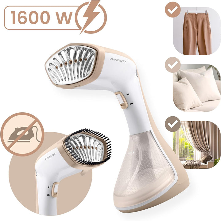 Berdsen Dampfglätter 1600W - Dampfbügeleisen Steamer - Dampfstoss 26 g/min - 230 ml Wassertank - Auf