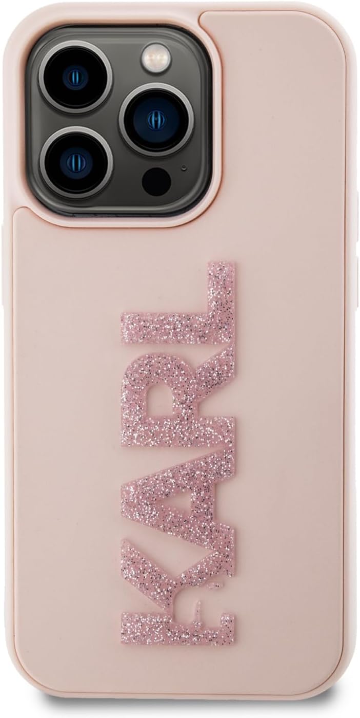 KARL LAGERFELD KLHCP15L3DMBKCP Hülle für iPhone 15 Pro 6.1" Rosa hardcase 3D Rubber Glitter Logo