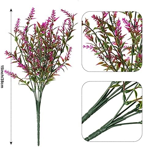 WILLBOND 12 Künstliche Lavendel Blumen Draussen Lavendel Kunstblumen für Künstliches Grün UV Beständ