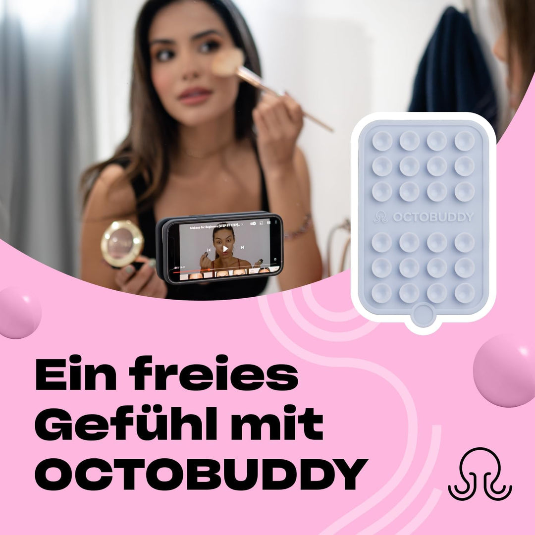 OCTOBUDDY Double - doppelseitige Silikon-Saugnapf Halterung fürs Handy - freihändige Saugnapfhalteru