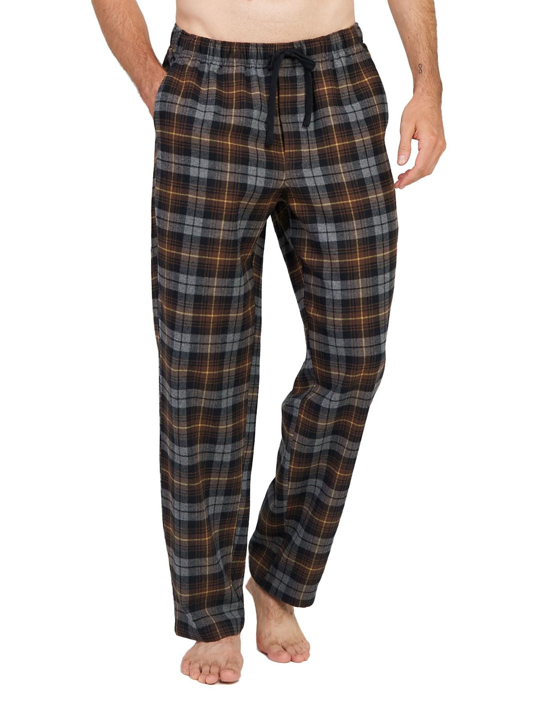 LAPASA Herren Fleece Pyjamahose Relaxed Fit Lounge Hose M128 M Wärmer: Baumwollflanell Baumwollflane