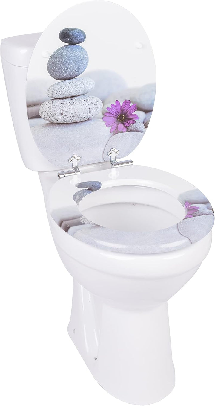 SINOBATH WC-Sitz Mit Absenkautomatik, Hochwertige Und Stabile Antibakterieller Toiletten, MDF Holzke
