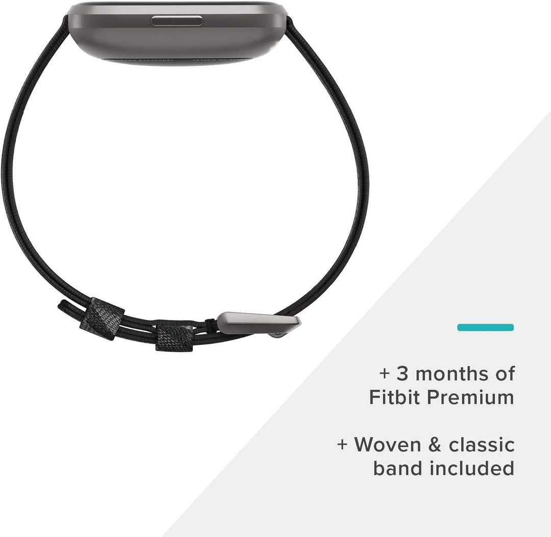 Fitbit Versa 2 Health & Fitness Smartwatch SE (NFC), Charcoal - Iron Mist Grey Aluminum Versa 2 SE R