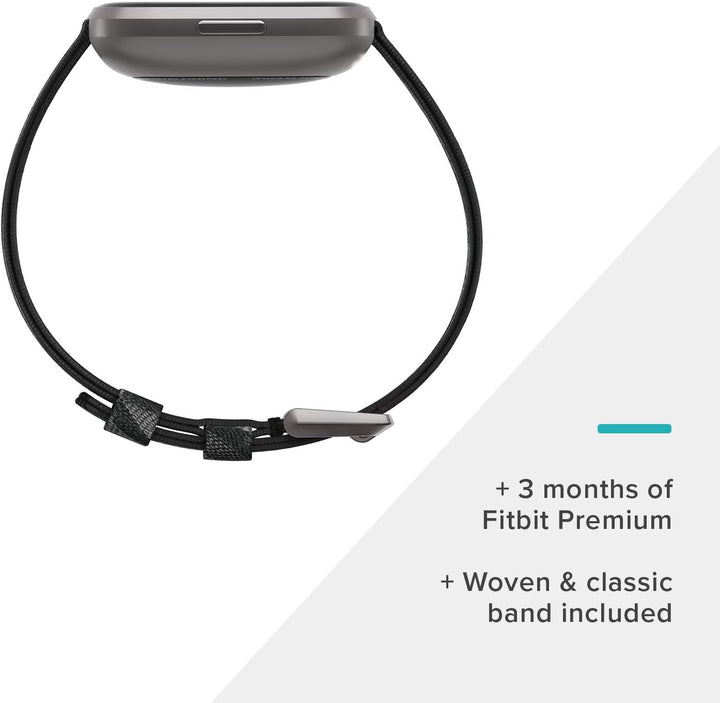 Fitbit Versa 2 Health & Fitness Smartwatch SE (NFC), Charcoal - Iron Mist Grey Aluminum Versa 2 SE R
