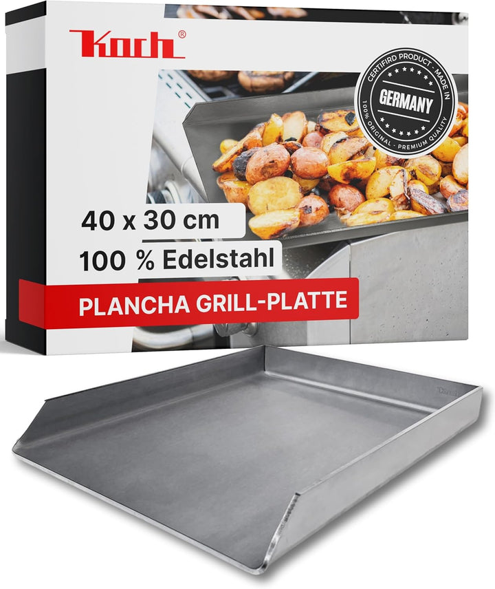 KOCH #42 PLANCHA 40 x 30 x 4cm - Grillpfanne Grillplatte Burger- Steakplatte made in Germany – Hochw