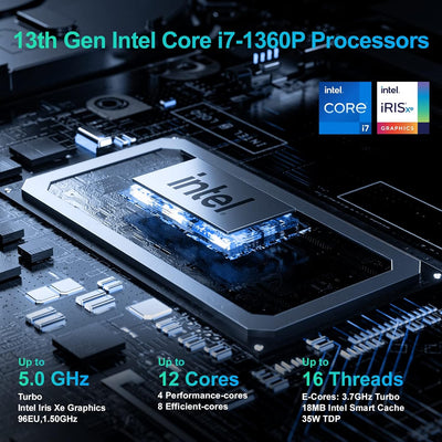 Intel NUC 13 Pro NUC13ANHi7 Arena Canyon Mini PC, Core i7-1360P, 32GB RAM, 1TB SSD, Mini Computer Wi