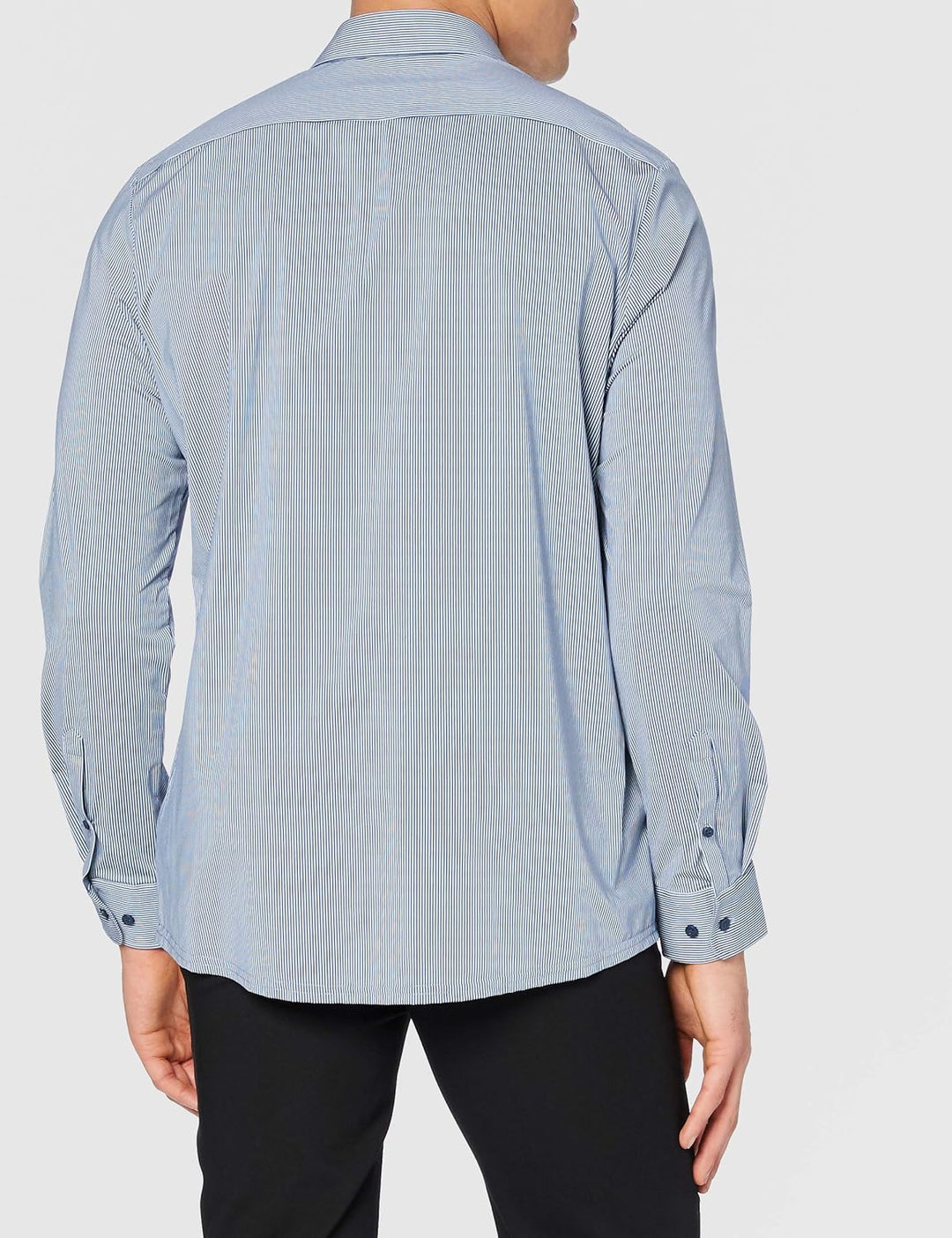 Pure Slim Fit Functional Hemd Langarm Streifen türkis 39 Streifen Mittelblau, 39 Streifen Mittelblau