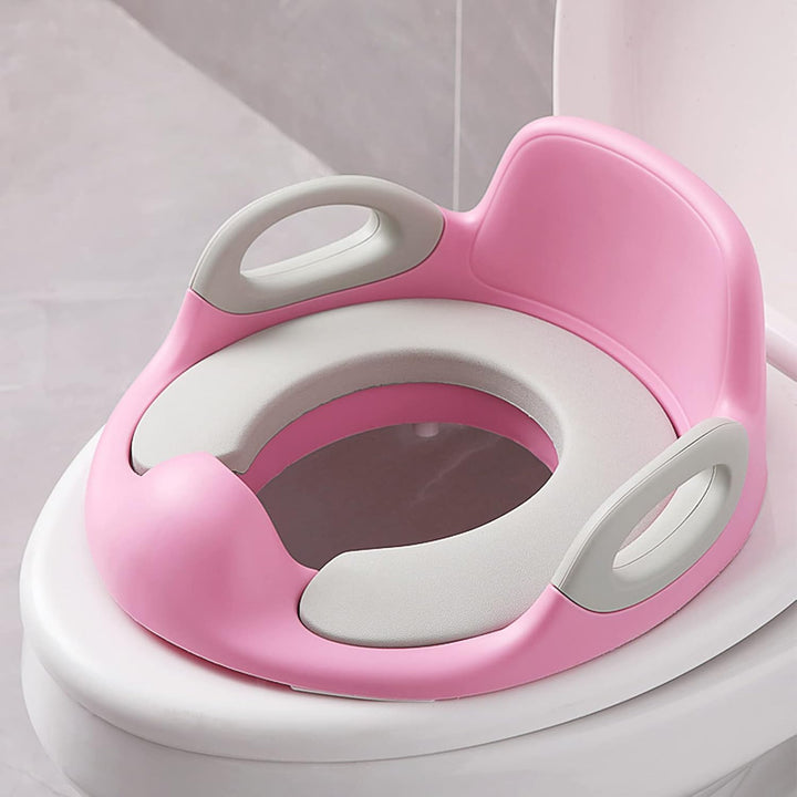 Toilettensitz Kinder Toilettenaufsatz mit PU Gepolstert und Spritzschutz WC Sitz Klositz Toilettentr