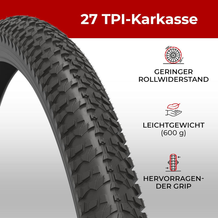 Fincci Paar Reifen 20x1.95 Zoll 53-406 für BMX MTB Mountainbike Fahrradmantel oder Kinder Fahrrad Ma