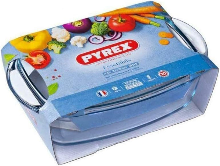 Pyrex 466000 Kasserolle eckig, Glas, 2,4 l Deckel