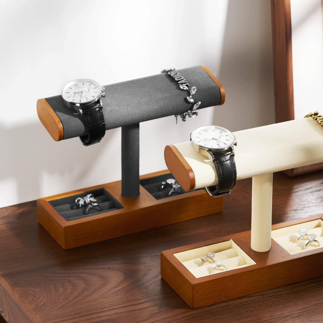 Oirlv Multifunktional Massivholz T-Bar Uhrenständer,Uhrenhalter,Watch StandSchmuckständer für Organi