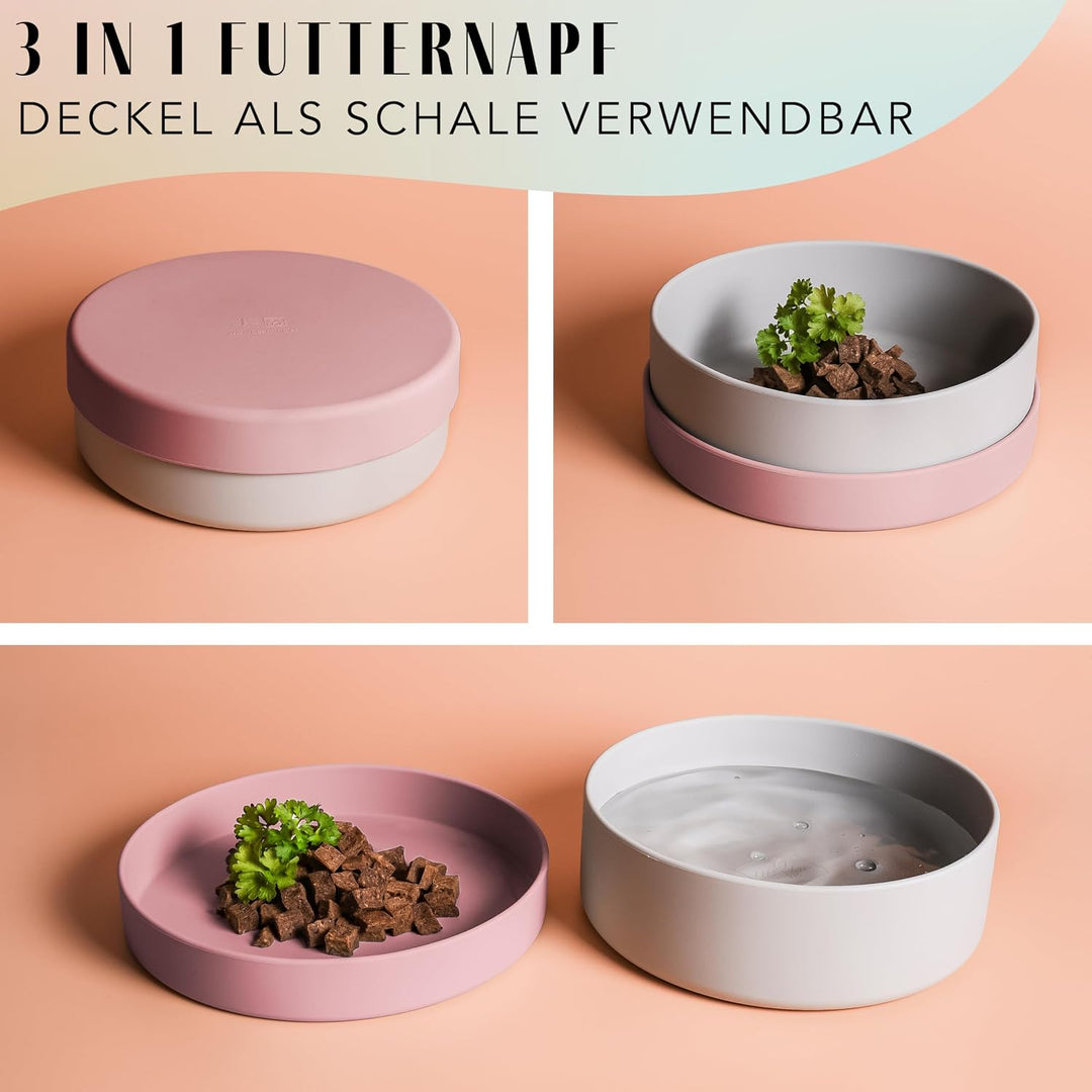 ne&amp;no® Silikon Hundenapf 1200 ml mit Deckel für kleine und mittelgrosse Hunde | im Kühlschrank luftd