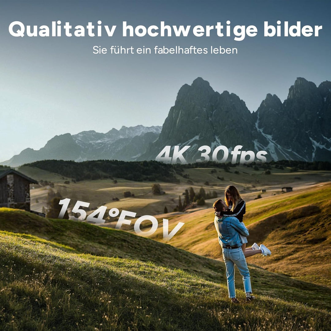 SJCAM C300 Actionkamera 4K, 7 Stunden Akkulaufzeit, 6-Achsen-Stabilisierung, Dual-Touchscreen-Sportk