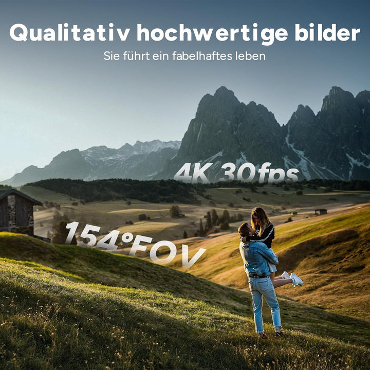 SJCAM C300 Actionkamera 4K, 7 Stunden Akkulaufzeit, 6-Achsen-Stabilisierung, Dual-Touchscreen-Sportk