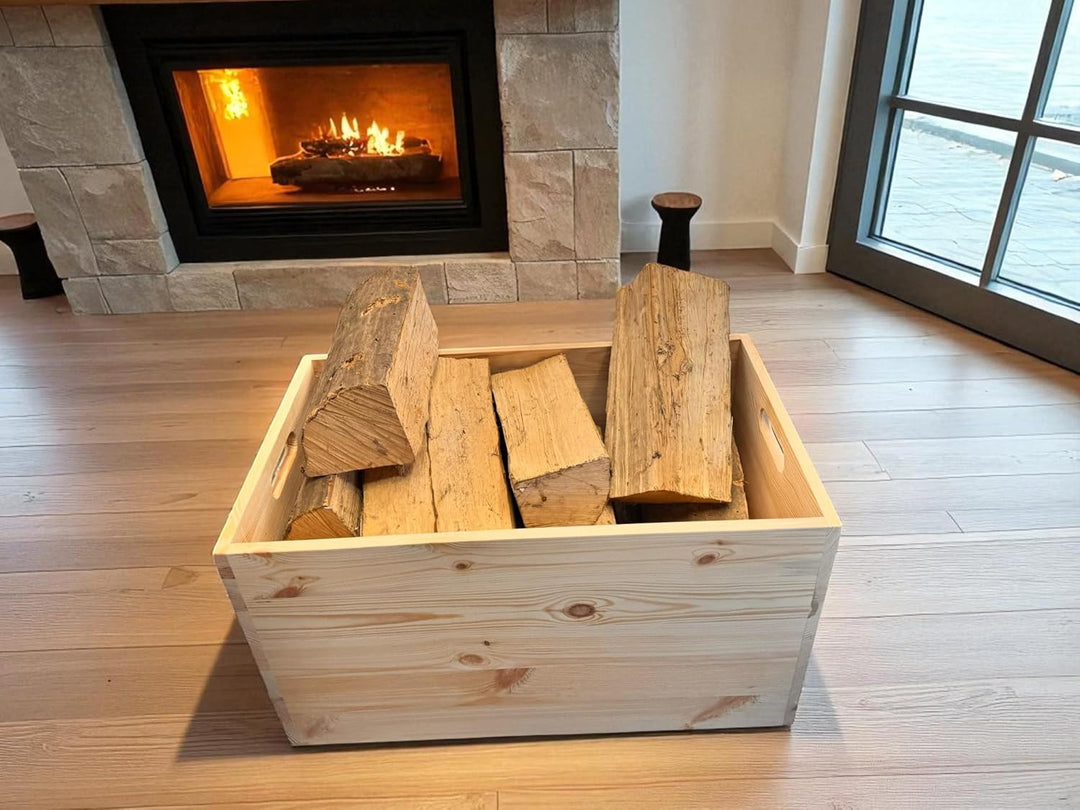 weeco Holz-Aufbewahrungstruhe mit Rollen, 73×45×40 cm, Kiefernholz, unbehandelt, Multifunktionale La