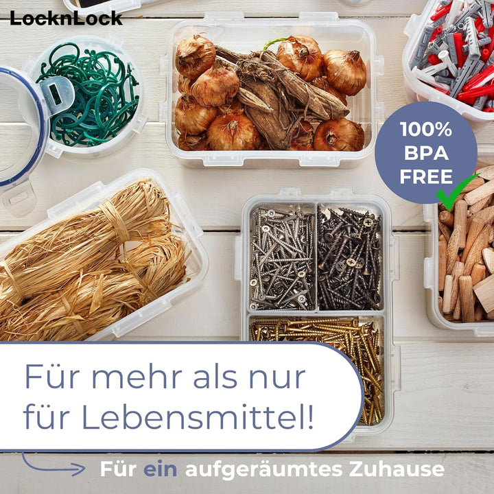 LocknLock PP Classic Vorratsdose mit Gitter, 3,9 L, 295 x 230 x 84 mm, 100 % luft- und wasserdicht,