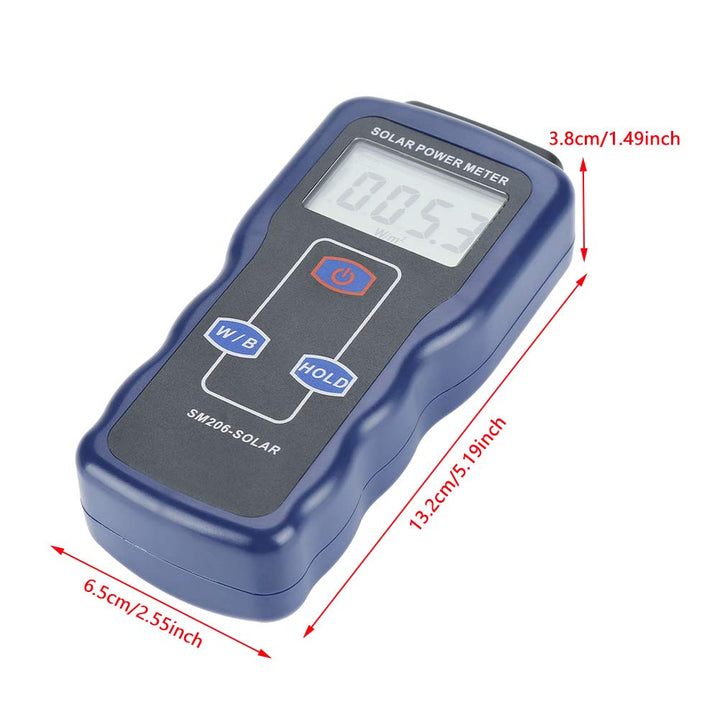Oumefar Solar Power Meter mit LCD Bildschirm Digitales Solarleistungsmessgerät SM206 Sonnenlichtstra