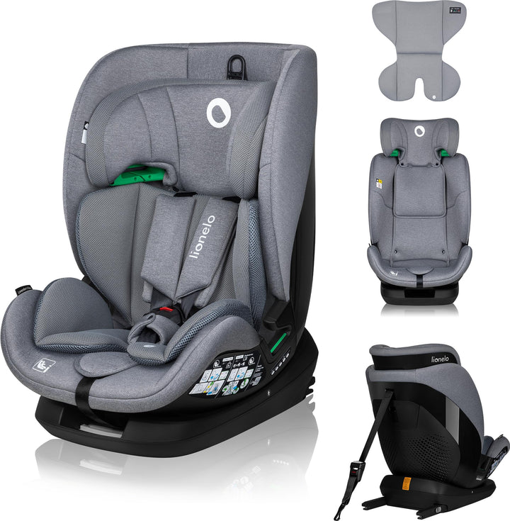 LIONELO LAVENDER I-SIZE Kinderautositz von 76 bis 150 cm konform mit R129 i-Size Standard, ISOFIX Mo