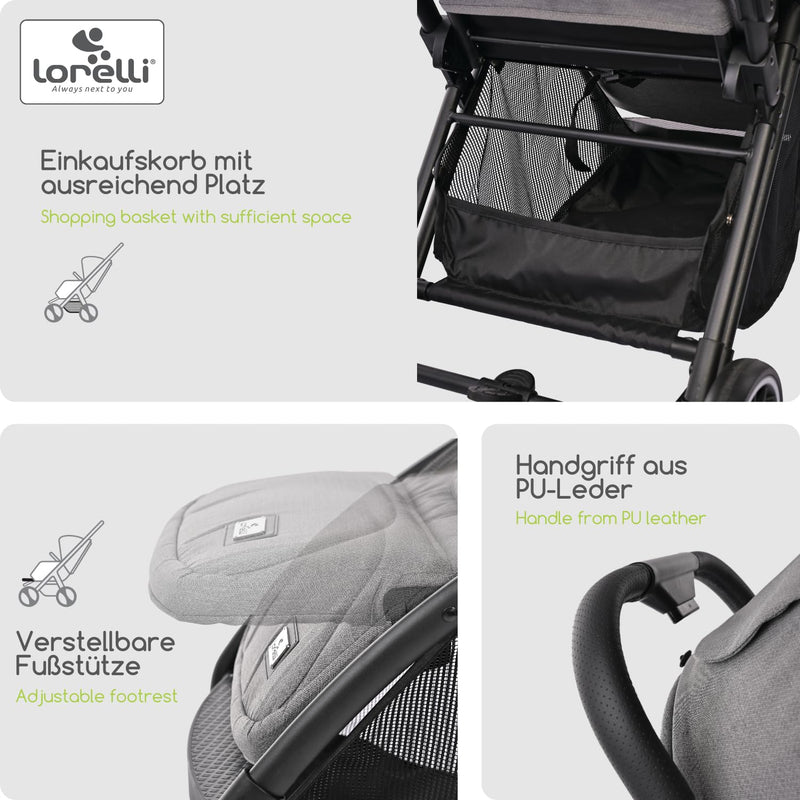 Lorelli Kinderwagen Quick, Sport Buggy klein zusammenklappbar, Einhand-Klappsystem in Sekunden, Nur