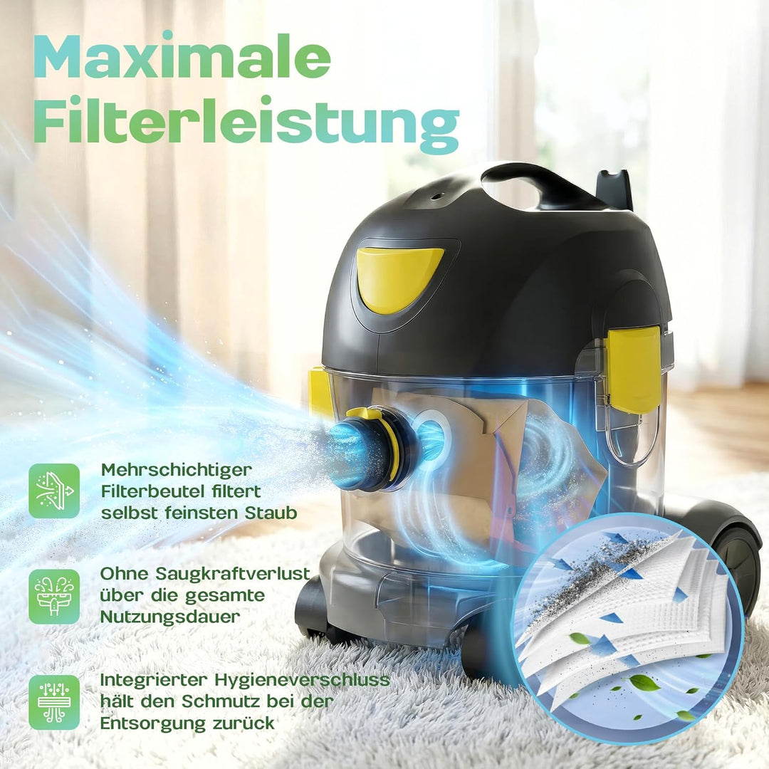 20 Staubsaugerbeutel passend für Kärcher Staubbeutel KFI 222, 6.904-322.0, Serie Kärcher WD2, MV2, A