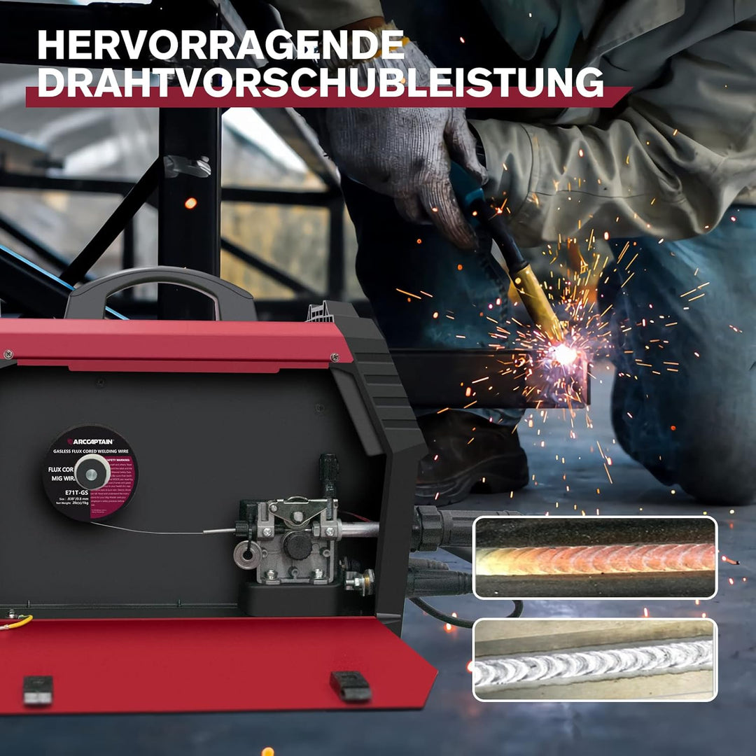 ARCCAPTIAN Fülldraht 0,8mm 1KG E71T-GS MIG Schweissdraht für Schweissgerät ohne Gas MIG/MAG FLUX Sch