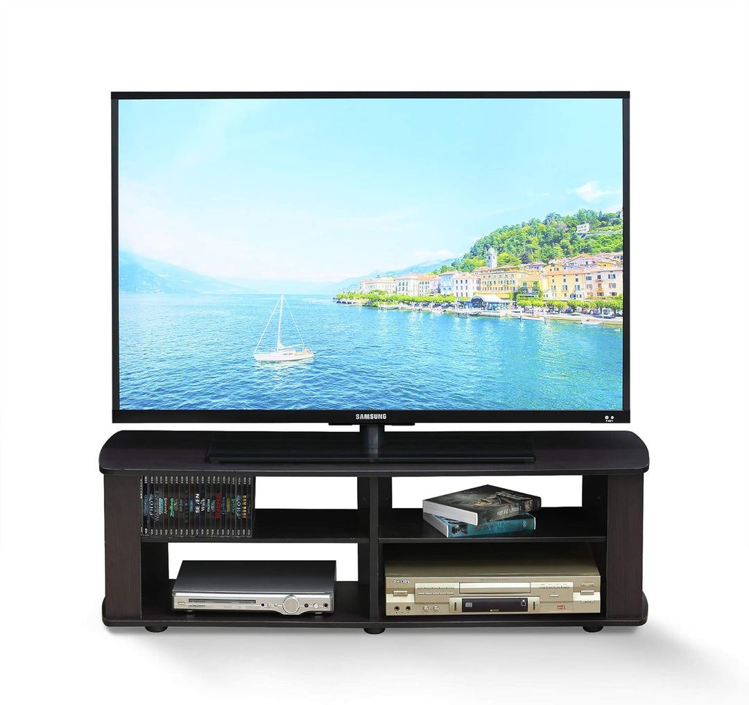 Furinno Nelly Entertainment Center TV-Ständer, Dunkle Walnuss, 110 (B) x 34 (H) x 33.3 (T) cm, Dunkl