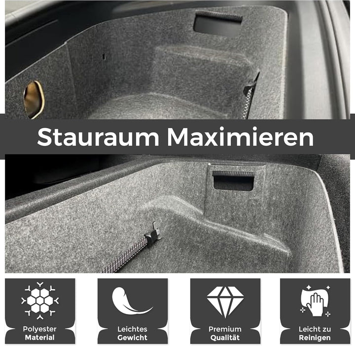 VLOX Tesla Model Y Organizer Aufbewahrungsbox Zubehör Kofferraum Trunk und Frunk Set Frunk + Trunk S