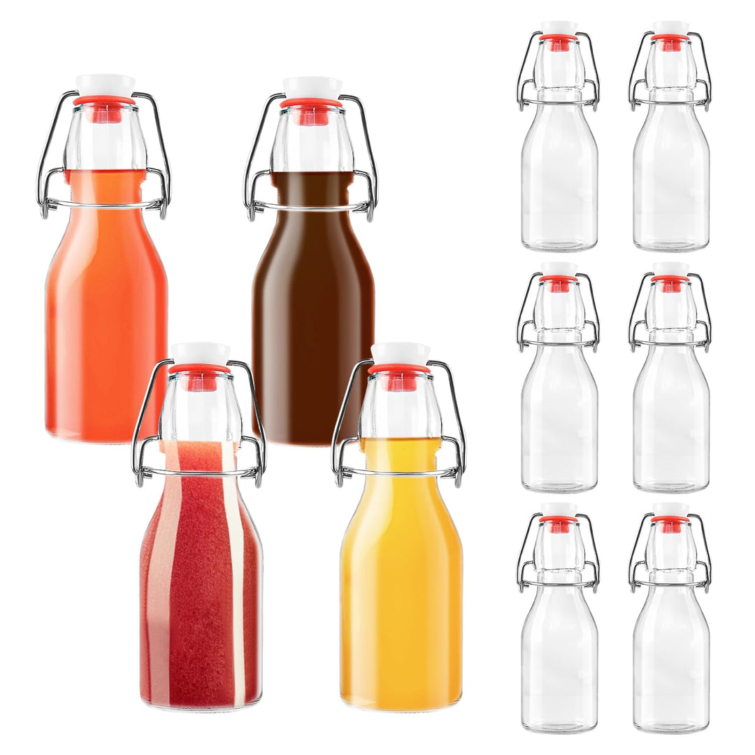 Glasflaschen 250ml mit Bügelverschluss, 10 Stück Glasflaschen zum Befüllen, Kleine Flaschen Zum Befü