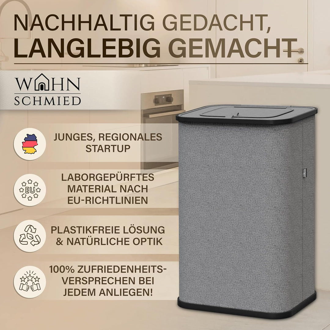 Gelber Sack Ständer | Müllsackständer inkl. waschbarer Auslaufschutz | Gelber Sack Mülleimer | Gelbe