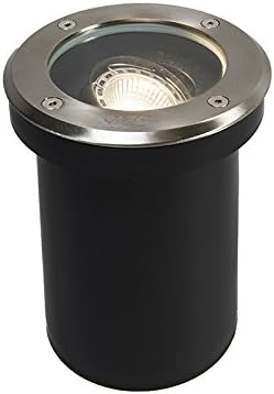 Qazqa - Modern Moderner Outdoor-Bodenstrahler Aussen Befahrbar Stahl I Silber I nickel matt verstell