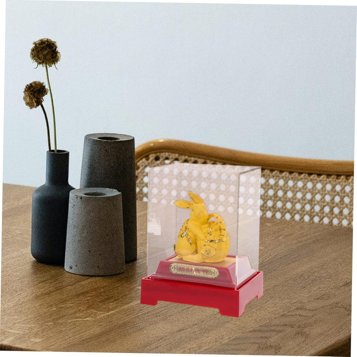 Beavorty Chinesisches Sternzeichen Hase Figur Feng Shui Hase Hase Statue Auto Armaturenbrett Dekor R
