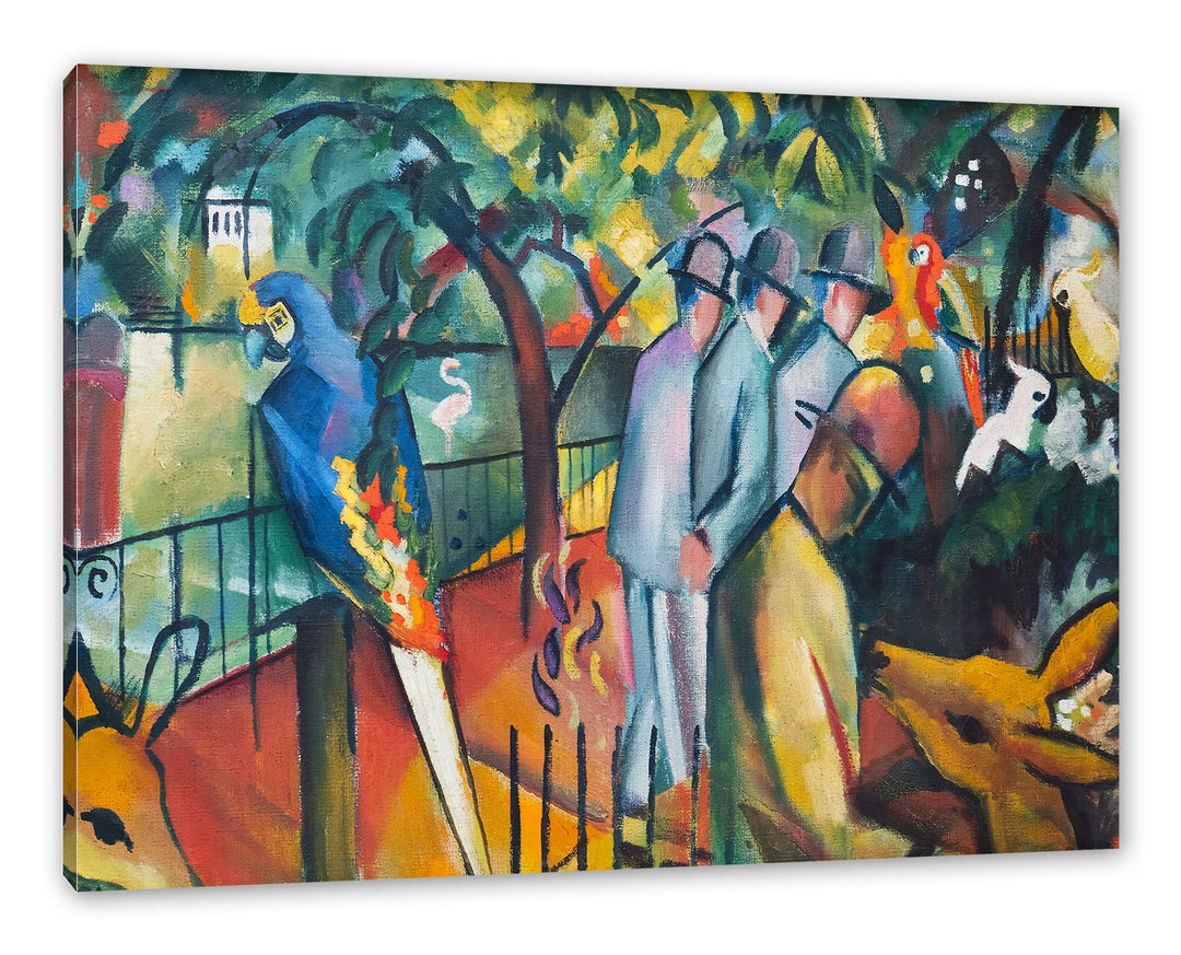 Generisch August Macke - Zoologischer Garten als Leinwandbild / Grösse: 100x70 cm / Wandbild / Kunst
