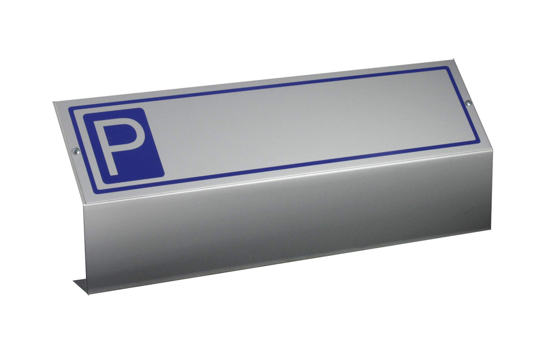 Parkplatzschild – Für Selbstbeschriftung | Schild mit Bodenhalter aus Aluminium 2-teilig komplett mo
