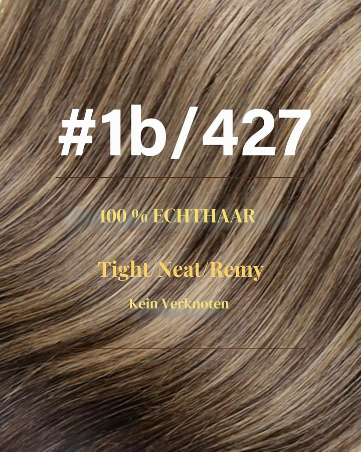 Hetto Tape in Extensions Echthaar Balayage Tape in Haarverlangerung Schwarz Ombre Braun Balayage Kar