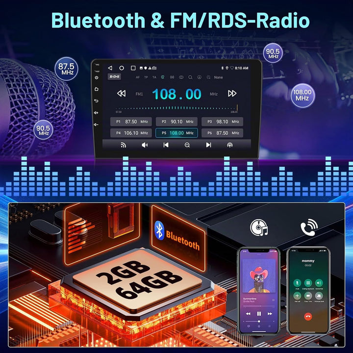 Upgrade Autoradio für Ford Transit Tourneo Custom 2013–2021, 9 Zoll Android Radio 2+64G, Wireless Ca