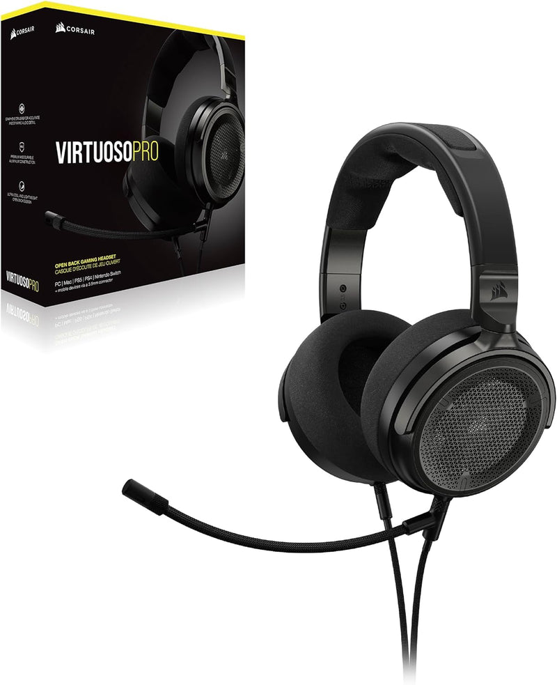 Corsair Virtuoso PRO Kabelgebundenes Open Back Gaming Headset - Abnehmbares Unidirektionales Mikrofo