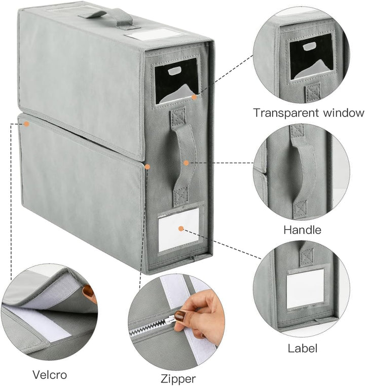 6 Stück Aufbewahrung Bettwäsche Organizer, Grau Bettwäsche Organizer Box Unterbett Organizer, Faltba