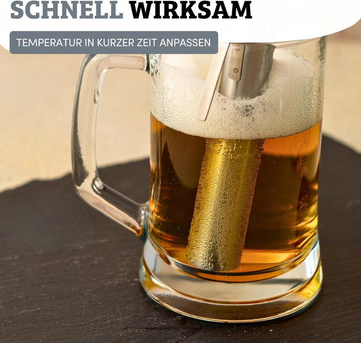 Westmark Bierwärmer mit Halter, Rostfreier Edelstahl, Silber, 63282260, 7.9 x 5 x 16 cm, Bierwärmer