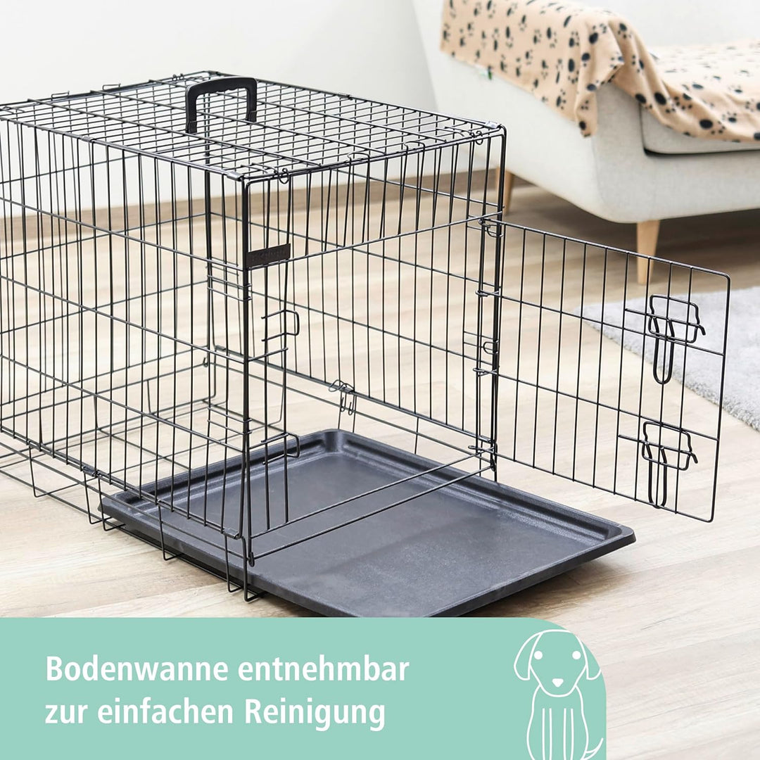 Kerbl 81364 Gittertransportbox, klappbar, 63 x 48 x 57 cm, 1 Tür, schwarz