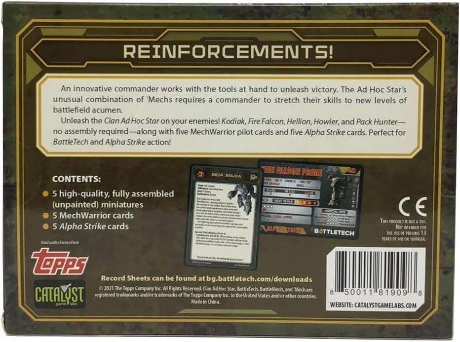 Catalyst Game Labs - BattleTech Clan Ad Hoc Star - Miniature Game -English Version