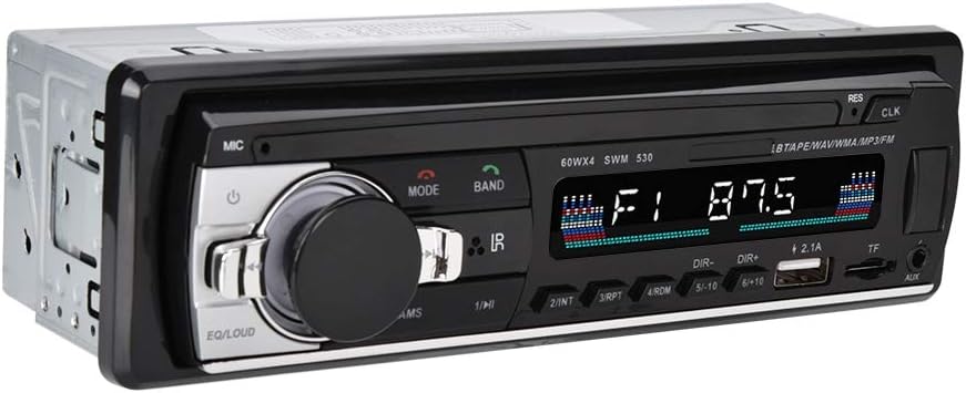 PUSOKEI Multimedia-Autoradio MP3-Player, MP3/FM/USB/AUX-Eingang Autoradio, FM-Radio, Bluetooth-Freis