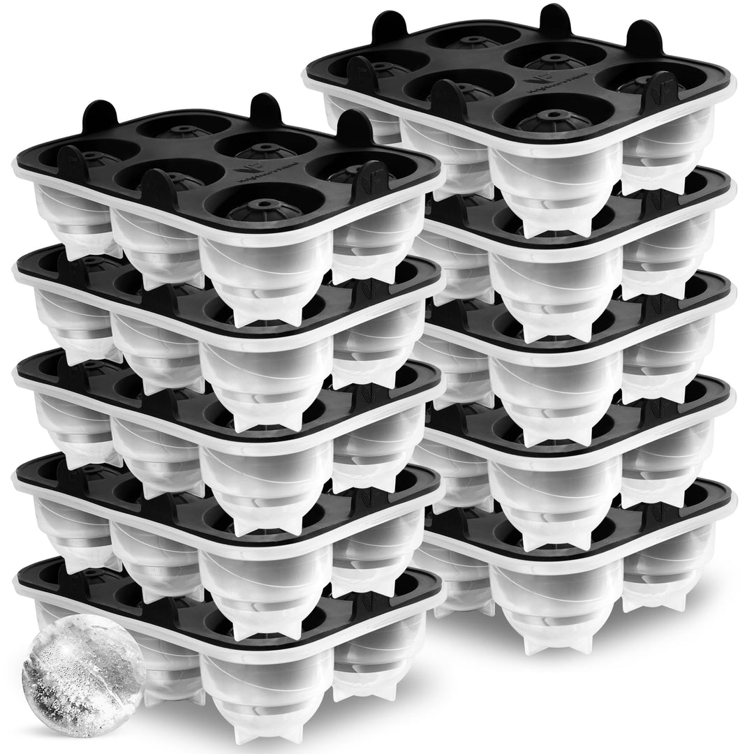 Neighbour's Friend Patentierte Eiskugelform 10er Pack - Grosse Eiswürfelform rund Platinsilikon für